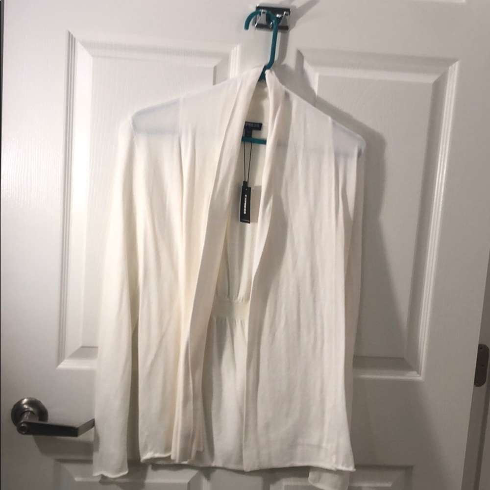 Express Shawl Cardigan Ivory/Off-White